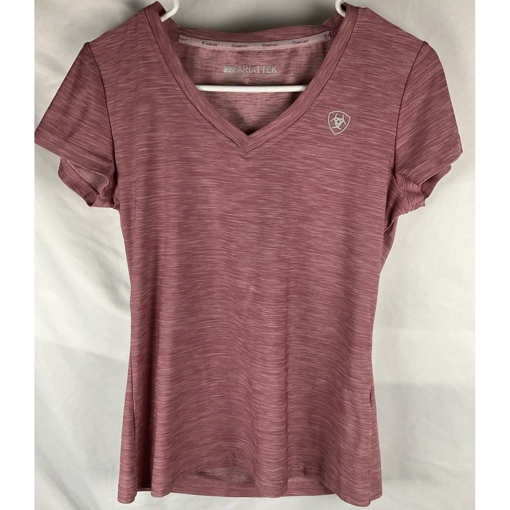 Ariat AriatTEK Women's Performance Pink Size Small V Neck Athletic Tee-Shirt